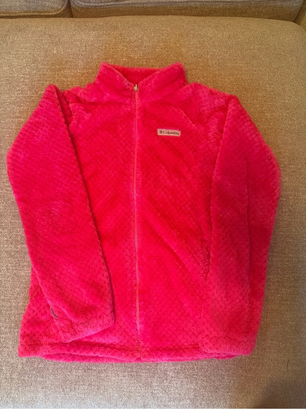 Columbia kids Pink Fuzzy Full-Zip Jacket